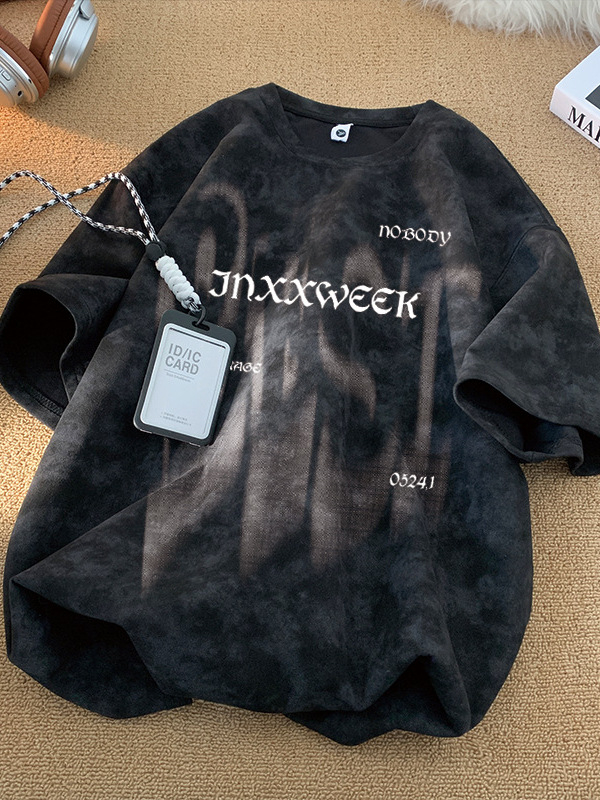 Tricou bărbați de vară, mânecă scurtă, croială lejeră, guler rotund, material din amestec poliester, imprimare offset