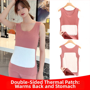 Moteriška terminė liemenė su fliso įdanga, be siūlių, storesnis poliesterio Derong audinys, vienos spalvos dizainas, velūro aplikacija, apvali kaklo linija