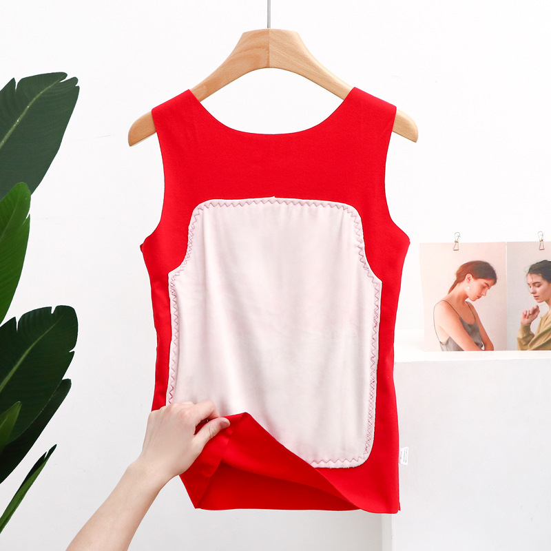 Moteriška terminė liemenė su fliso įdanga, be siūlių, storesnis poliesterio Derong audinys, vienos spalvos dizainas, velūro aplikacija, apvali kaklo linija