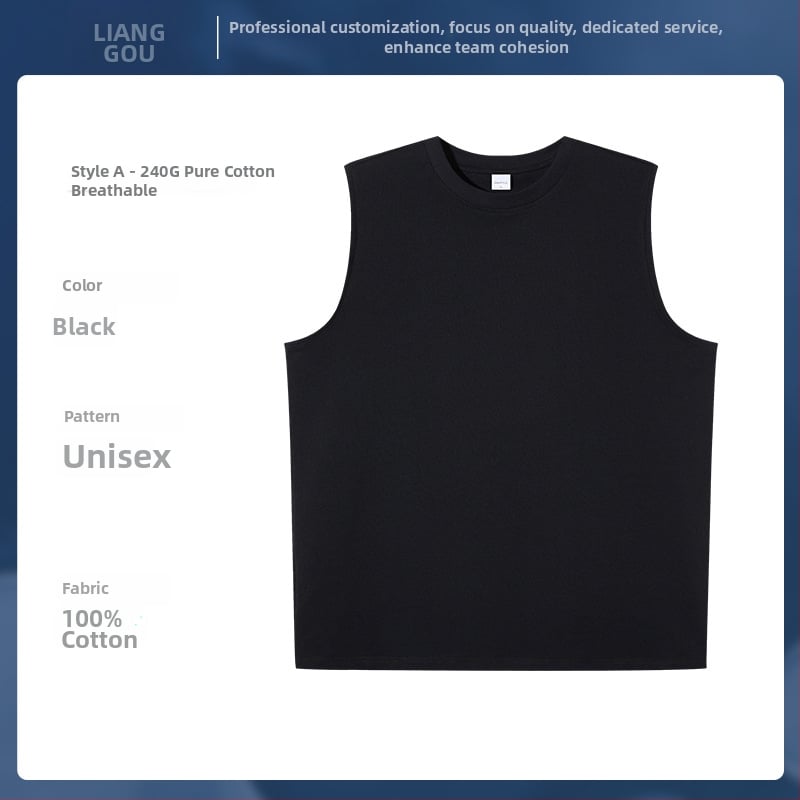 Puuvillane Y-vormiline vest ümmarguse kaelusega, varrukateta, jooksu ja treeningu jaoks, kevad 2024