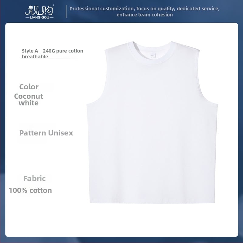 Puuvillane Y-vormiline vest ümmarguse kaelusega, varrukateta, jooksu ja treeningu jaoks, kevad 2024