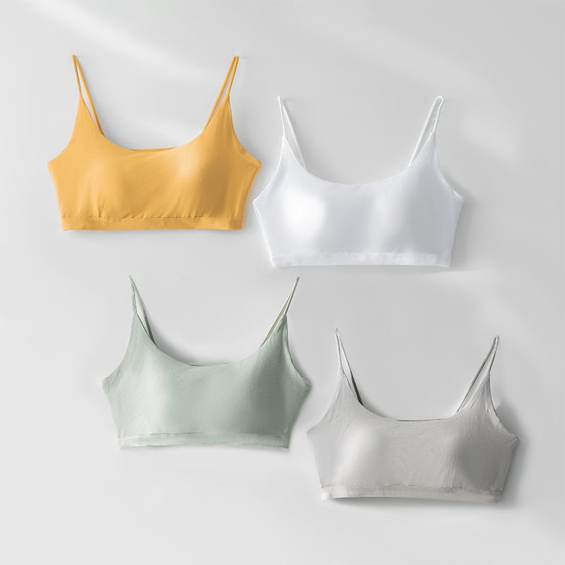 Сутиен/топ без презрамки, 3/4 чашка, тънка формована чашка, дишащ вискозен плат, красив гръб