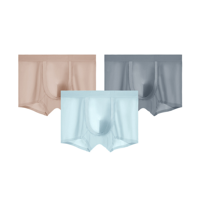 Muške bokserice | Najlon Ice-Silk mreža, brzo sušenje, prozračnost | Srednji pojas, jednostavno tkanje