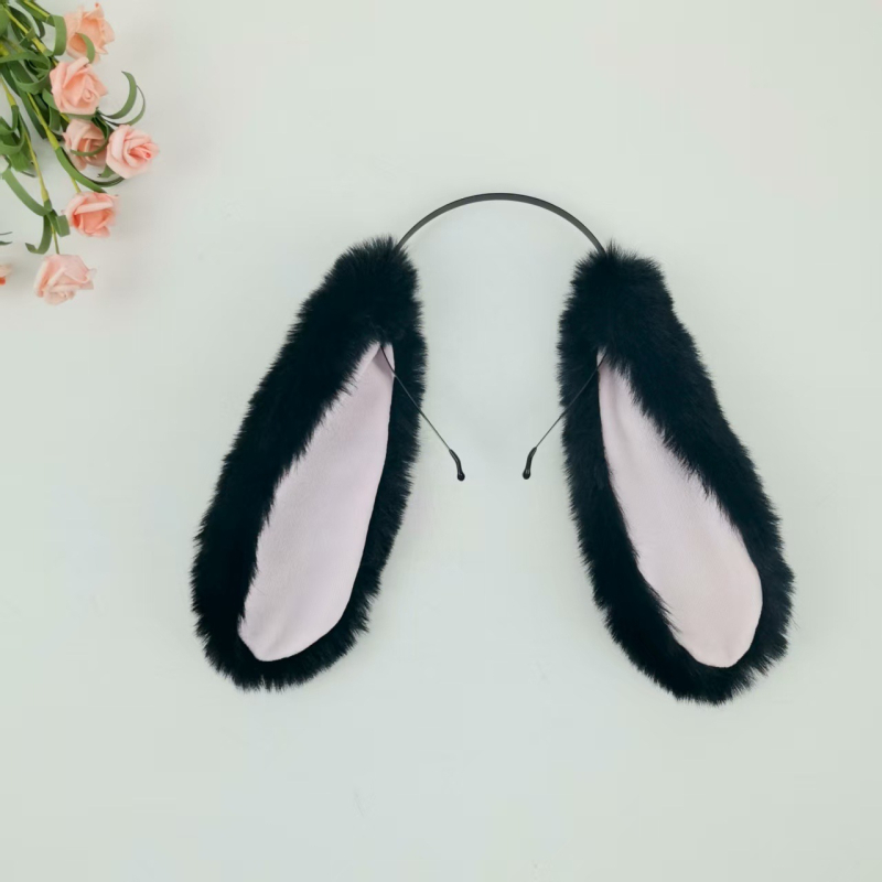 Bandă de păr din pluș pentru cosplay cu urechi de iepure atârnate și design de urechi de câine — Cod 005, pentru copii, Primăvara 2025