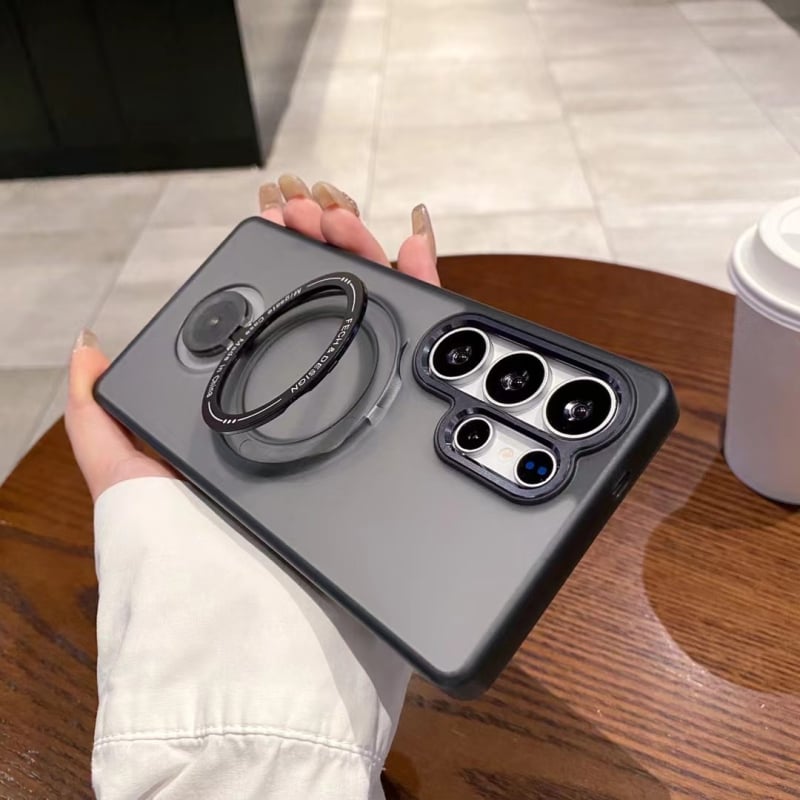 Θήκη Samsung S25 Ultra για κινητό με μαγνητικό περιστρεφόμενο στήριγμα 360°, PC+μέταλλο, ματ φινίρισμα, ανθεκτικό στις πτώσεις