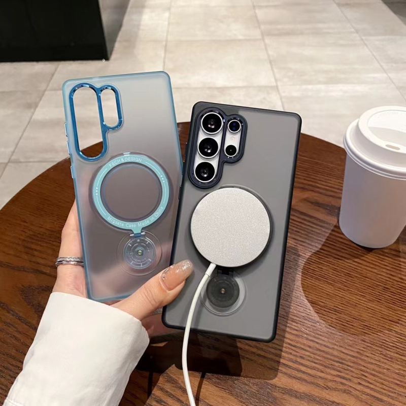 Θήκη Samsung S25 Ultra για κινητό με μαγνητικό περιστρεφόμενο στήριγμα 360°, PC+μέταλλο, ματ φινίρισμα, ανθεκτικό στις πτώσεις