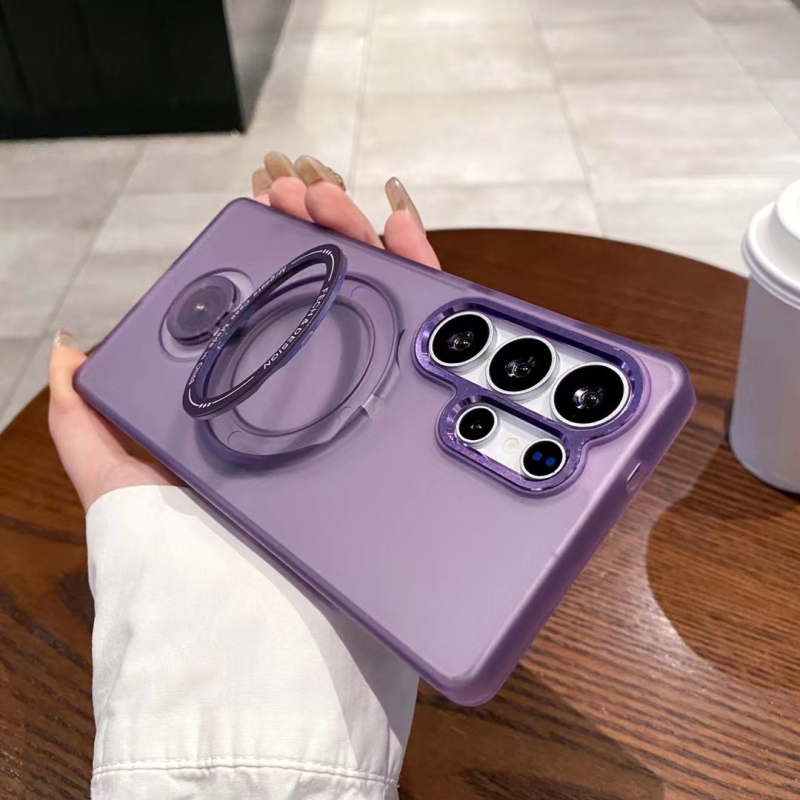 Θήκη Samsung S25 Ultra για κινητό με μαγνητικό περιστρεφόμενο στήριγμα 360°, PC+μέταλλο, ματ φινίρισμα, ανθεκτικό στις πτώσεις