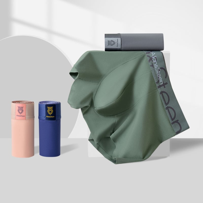 Férfi pamut boxerek, varrás nélküli, lélegző, középmagas derekú, 95–100% pamut, minden évszakra