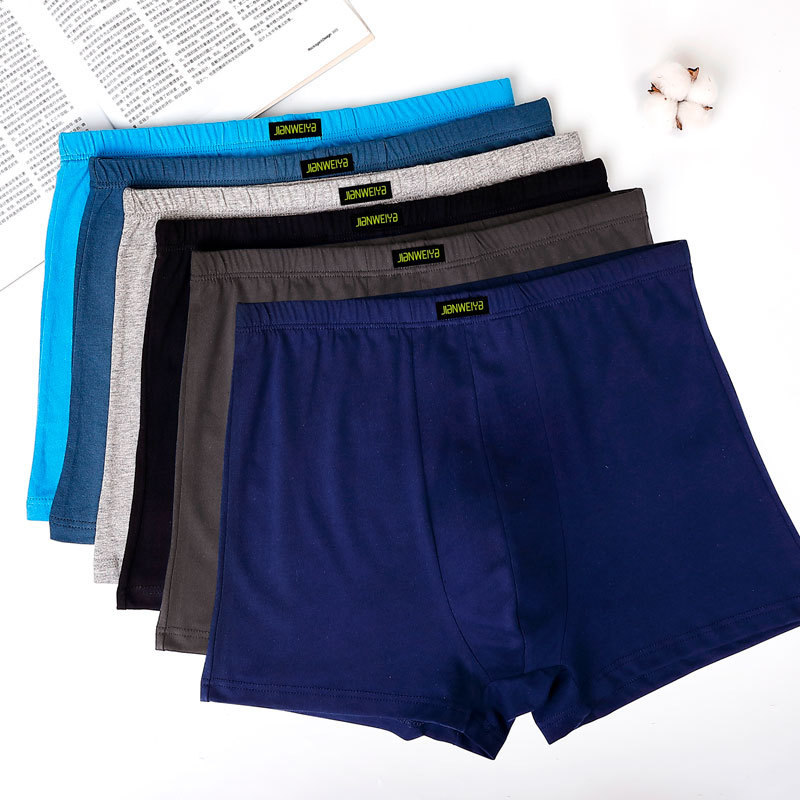 Férfi pamut alsónemű, magas derekú, lélegző, 100% pamut ágyéki bélés, egyszínű mintázat, középkorú és idősebb férfiaknak