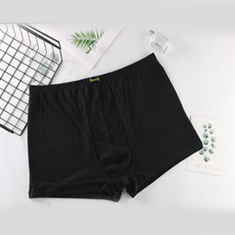 Férfi pamut alsónemű, magas derekú, lélegző, 100% pamut ágyéki bélés, egyszínű mintázat, középkorú és idősebb férfiaknak