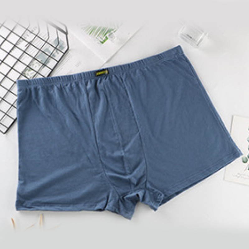 Férfi pamut alsónemű, magas derekú, lélegző, 100% pamut ágyéki bélés, egyszínű mintázat, középkorú és idősebb férfiaknak