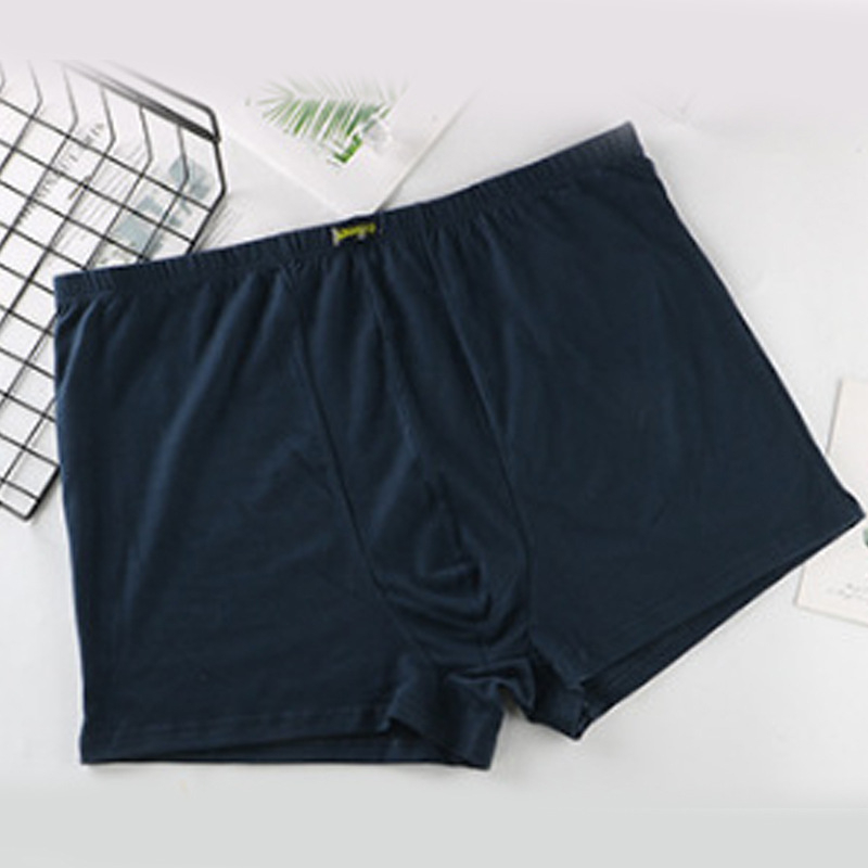 Férfi pamut alsónemű, magas derekú, lélegző, 100% pamut ágyéki bélés, egyszínű mintázat, középkorú és idősebb férfiaknak