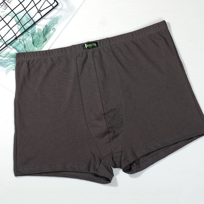 Férfi pamut alsónemű, magas derekú, lélegző, 100% pamut ágyéki bélés, egyszínű mintázat, középkorú és idősebb férfiaknak