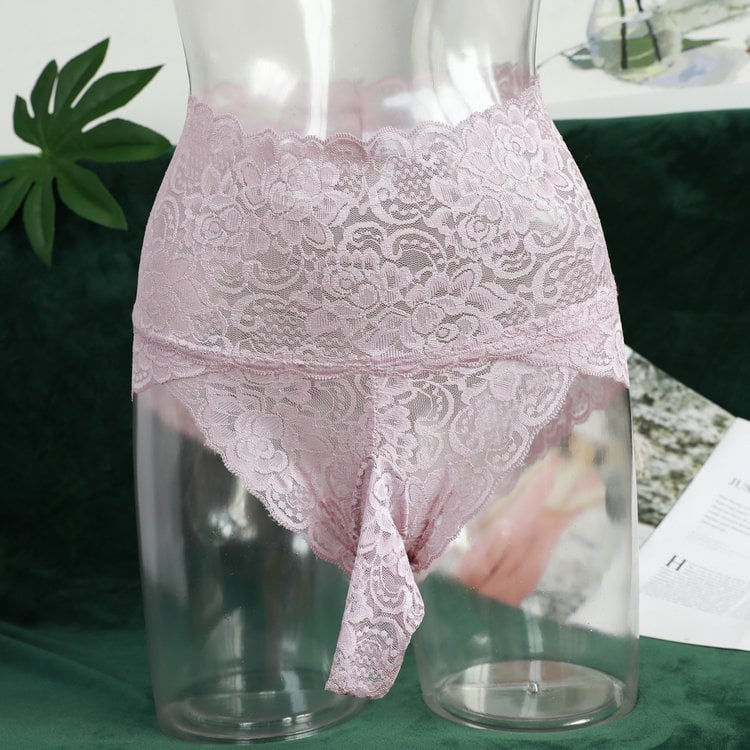 Boxeri bărbați din dantelă talie înaltă, jacquard, respirabili, modelarea corpului