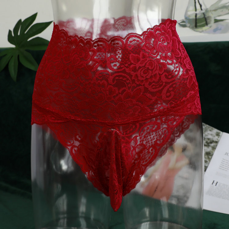 Boxeri bărbați din dantelă talie înaltă, jacquard, respirabili, modelarea corpului