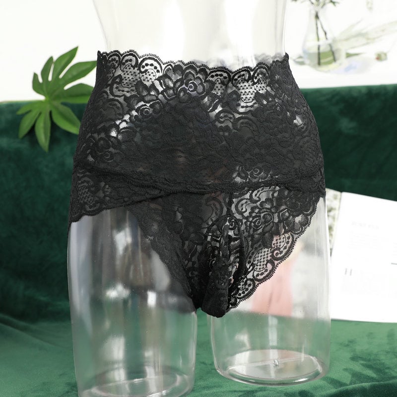 Boxeri bărbați din dantelă talie înaltă, jacquard, respirabili, modelarea corpului