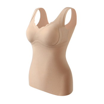 Moteriška šiluminė liemenė, poliesteris (90–95%), V formos kaklas, su įdėklu krūties pagalvė, vieno sluoksnio, 251–300 g/m²