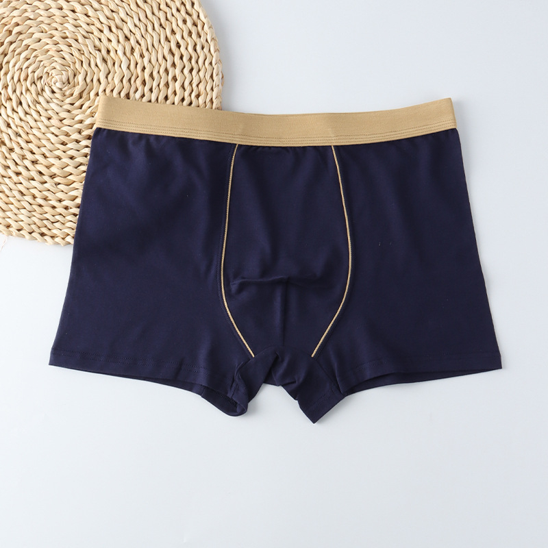 Boxer pentru bărbați din bumbac, talie înaltă, respirabile, 90-95% bumbac, model solid