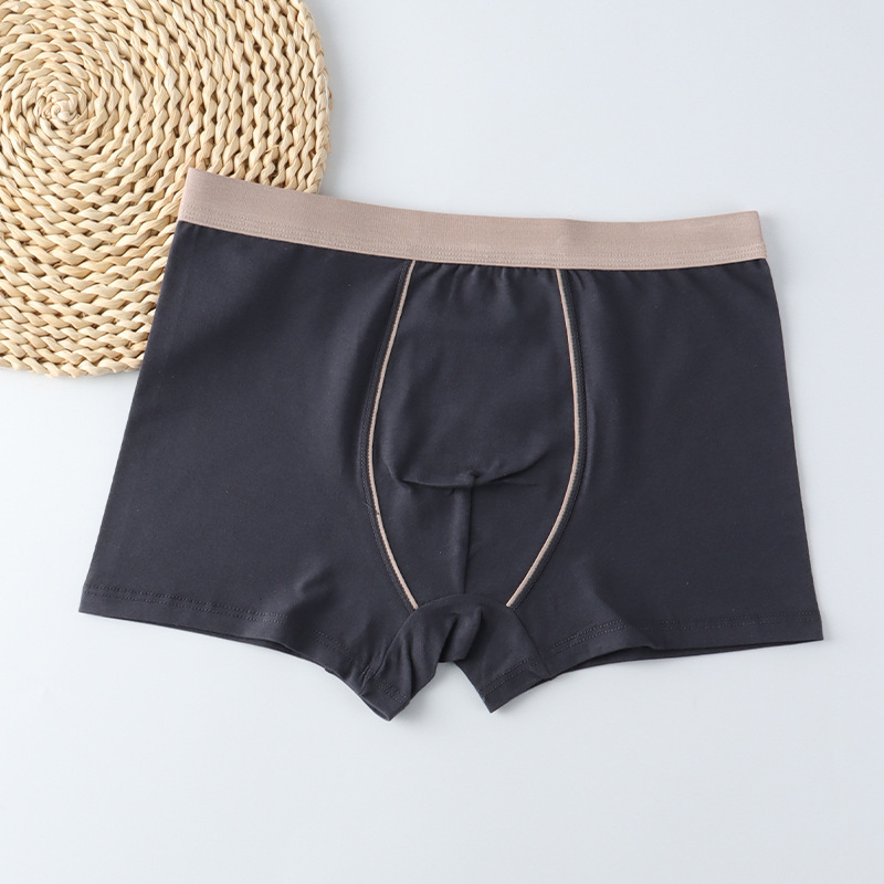 Boxer pentru bărbați din bumbac, talie înaltă, respirabile, 90-95% bumbac, model solid