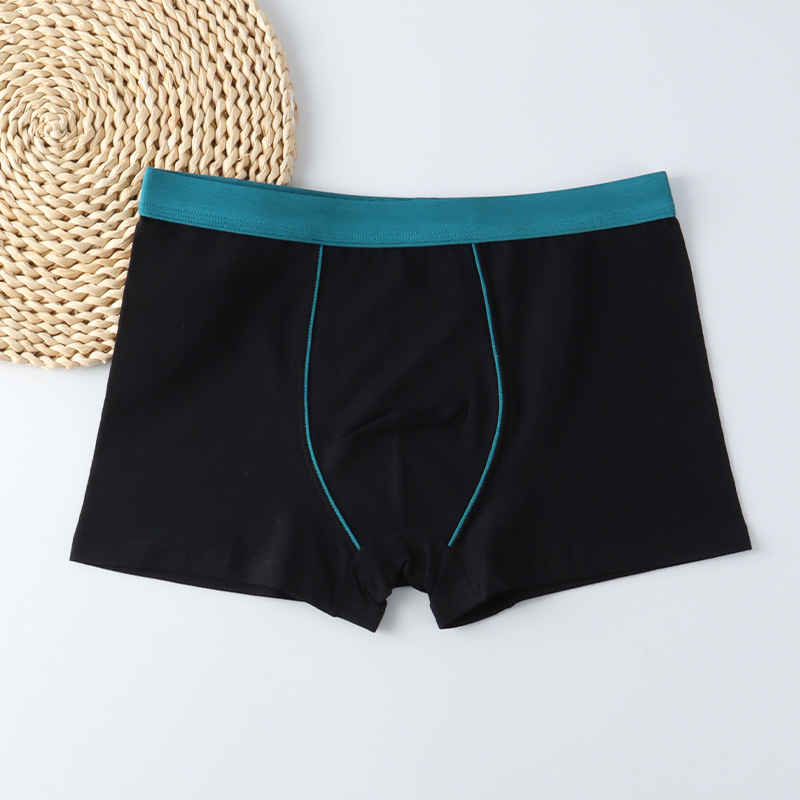 Boxer pentru bărbați din bumbac, talie înaltă, respirabile, 90-95% bumbac, model solid