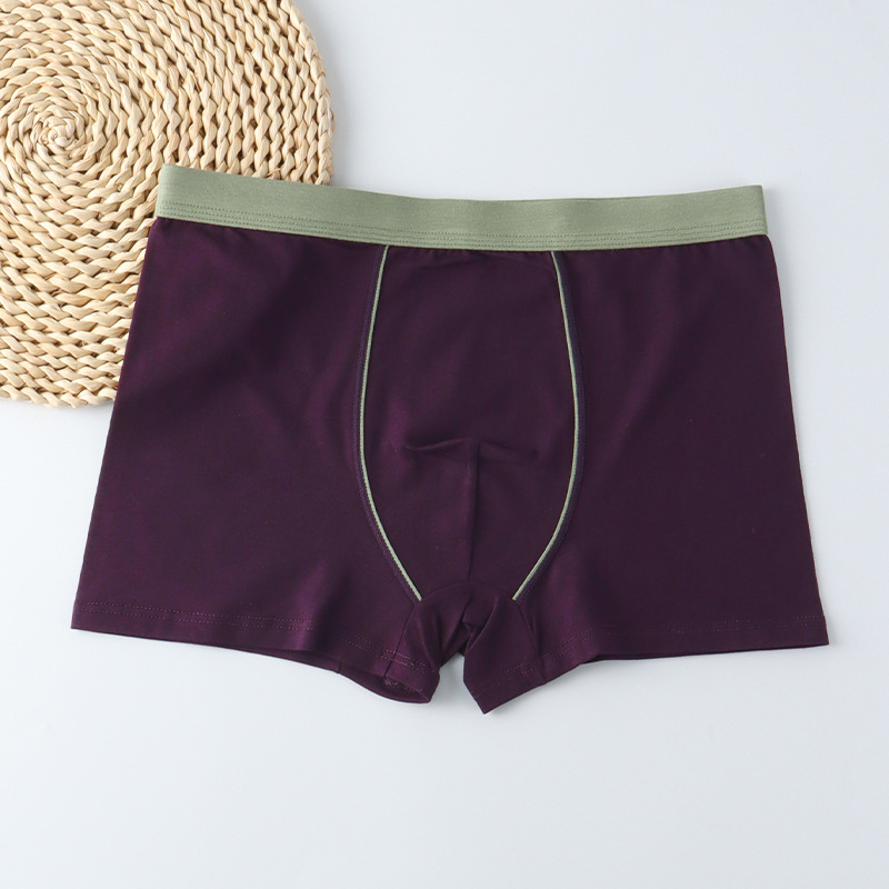 Boxer pentru bărbați din bumbac, talie înaltă, respirabile, 90-95% bumbac, model solid