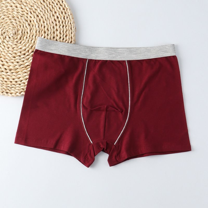 Boxer pentru bărbați din bumbac, talie înaltă, respirabile, 90-95% bumbac, model solid