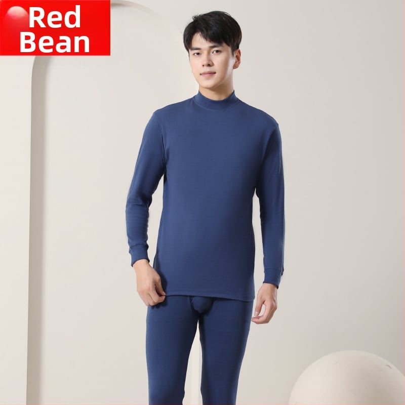 Vyrų medvilninis šilto apatinio komplektas su vidutiniškai aukštu kaklu, laisvas kirpimas, viengubas sluoksnis, ekstra storas audinys 301–350 g/m², 100% medvilnė pamušalas, skirtas vyresniems vyrams.