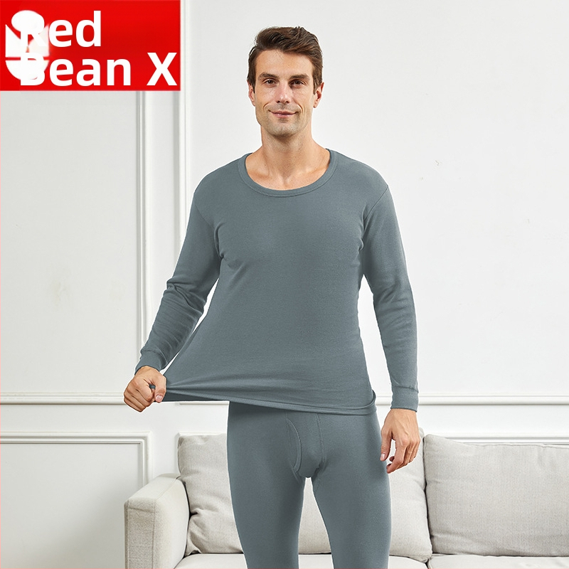 Vyrų medvilninis šilto apatinio komplektas su vidutiniškai aukštu kaklu, laisvas kirpimas, viengubas sluoksnis, ekstra storas audinys 301–350 g/m², 100% medvilnė pamušalas, skirtas vyresniems vyrams.