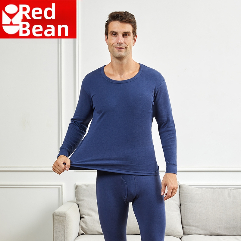 Vyrų medvilninis šilto apatinio komplektas su vidutiniškai aukštu kaklu, laisvas kirpimas, viengubas sluoksnis, ekstra storas audinys 301–350 g/m², 100% medvilnė pamušalas, skirtas vyresniems vyrams.