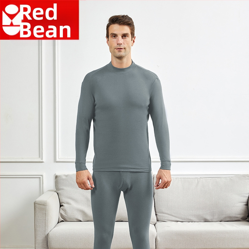 Vyrų medvilninis šilto apatinio komplektas su vidutiniškai aukštu kaklu, laisvas kirpimas, viengubas sluoksnis, ekstra storas audinys 301–350 g/m², 100% medvilnė pamušalas, skirtas vyresniems vyrams.