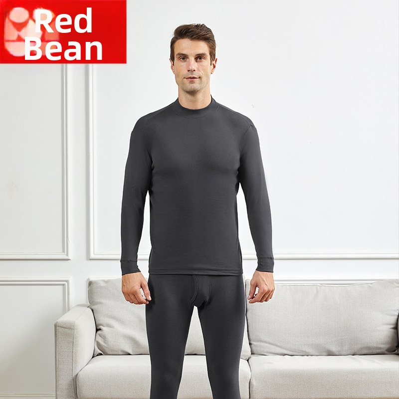 Vyrų medvilninis šilto apatinio komplektas su vidutiniškai aukštu kaklu, laisvas kirpimas, viengubas sluoksnis, ekstra storas audinys 301–350 g/m², 100% medvilnė pamušalas, skirtas vyresniems vyrams.