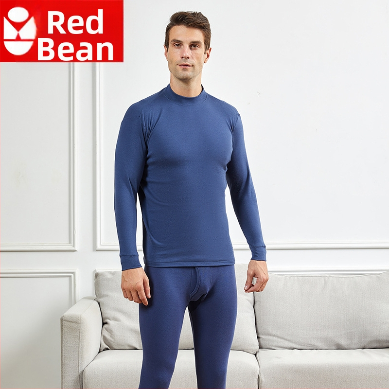 Vyrų medvilninis šilto apatinio komplektas su vidutiniškai aukštu kaklu, laisvas kirpimas, viengubas sluoksnis, ekstra storas audinys 301–350 g/m², 100% medvilnė pamušalas, skirtas vyresniems vyrams.