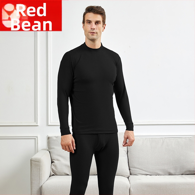 Vyrų medvilninis šilto apatinio komplektas su vidutiniškai aukštu kaklu, laisvas kirpimas, viengubas sluoksnis, ekstra storas audinys 301–350 g/m², 100% medvilnė pamušalas, skirtas vyresniems vyrams.