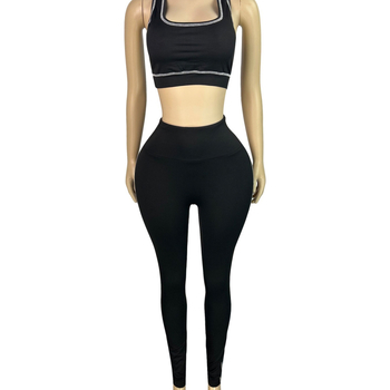 HR25038 Európai és amerikai női divat 3 részes szett: racer mellény cipzárral, hosszú ujjú, szűk nadrág — Milk Silk, Poliészter 90–95%, Spandex