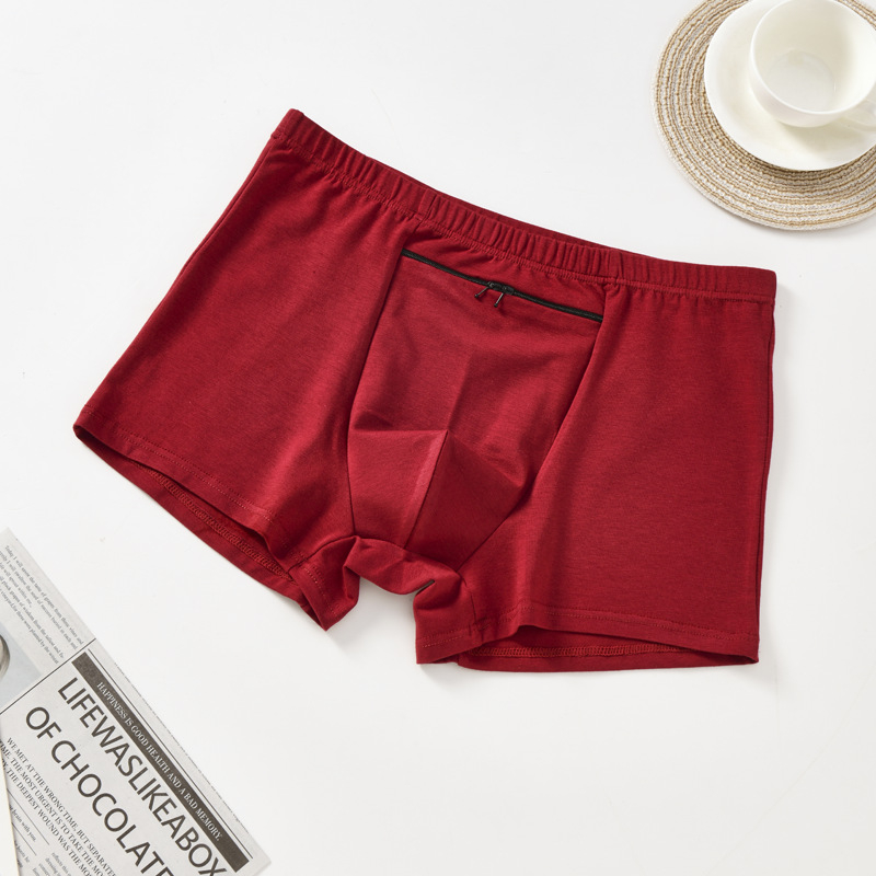 Meeste anti-kraapuv bokserid fläpp tasku ja topelt tõmblukkidega, hingav puuvillane trikotaaž, keskmine vöökoht, ühtlane muster, 90–95% puuvillasisaldus, kõigile aastaaegadele