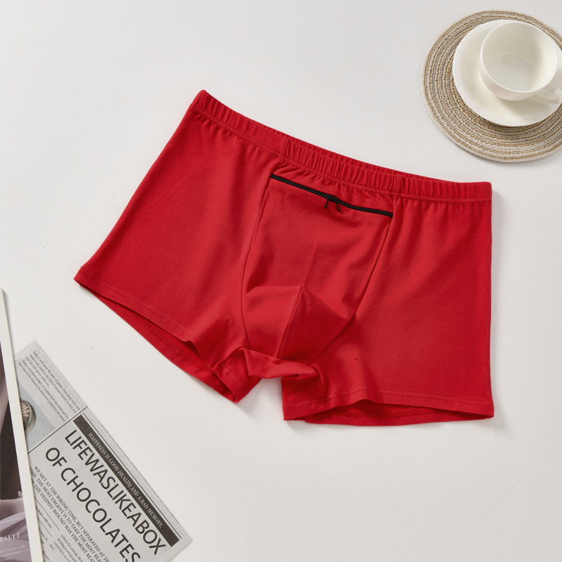 Meeste anti-kraapuv bokserid fläpp tasku ja topelt tõmblukkidega, hingav puuvillane trikotaaž, keskmine vöökoht, ühtlane muster, 90–95% puuvillasisaldus, kõigile aastaaegadele