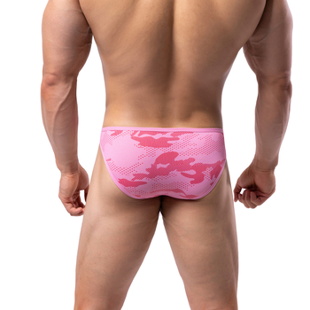 Мъжки ултра тънки мрежести бикини с камуфлажен принт, висока талия, повдигане на седалището, дишащи