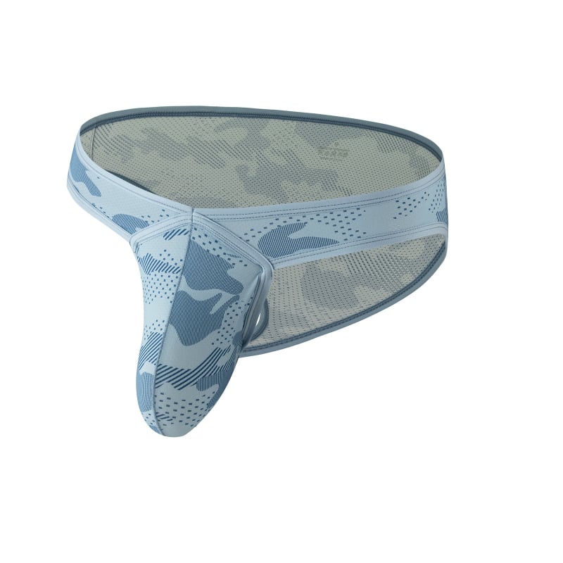 Мъжки ултра тънки мрежести бикини с камуфлажен принт, висока талия, повдигане на седалището, дишащи