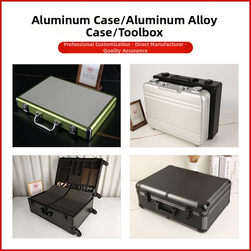 Prilagođena kutija alata od aluminijske legure sa pločom od kože-papira i aluminijskim okvirom za zaštitni transport i izlaganje alata; Specifikacije: Materijal aluminijska legura; Panel koža-papir; Okvir aluminij; Površina ispis; Prilagodba dostupna