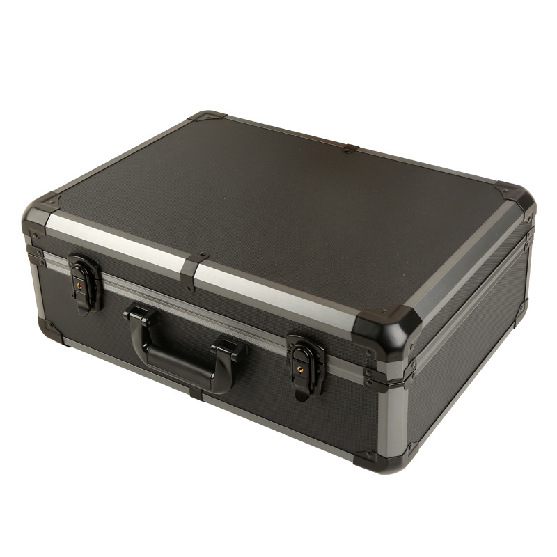 Prilagođena kutija alata od aluminijske legure sa pločom od kože-papira i aluminijskim okvirom za zaštitni transport i izlaganje alata; Specifikacije: Materijal aluminijska legura; Panel koža-papir; Okvir aluminij; Površina ispis; Prilagodba dostupna