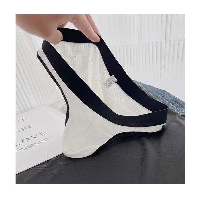 Boxeri bărbați din viscoză, respirabili, modelare a corpului, țesătură ribată, talie joasă