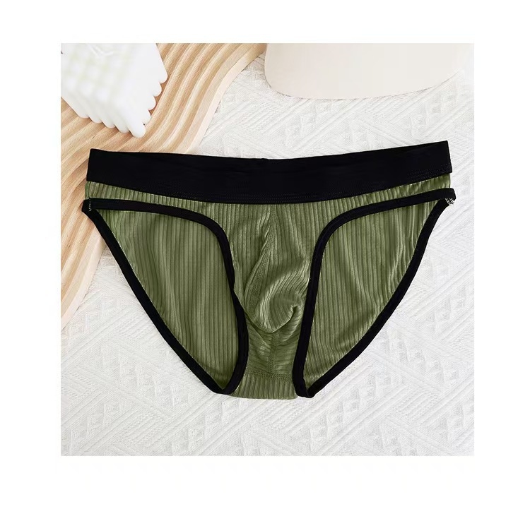 Boxeri bărbați din viscoză, respirabili, modelare a corpului, țesătură ribată, talie joasă