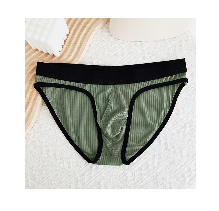 Boxeri bărbați din viscoză, respirabili, modelare a corpului, țesătură ribată, talie joasă