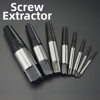 Set za vađenje slomljenih vijaka, karbonska čelika, kućna uporaba, 5/6/8 dijelova, Screw Extractor serija.