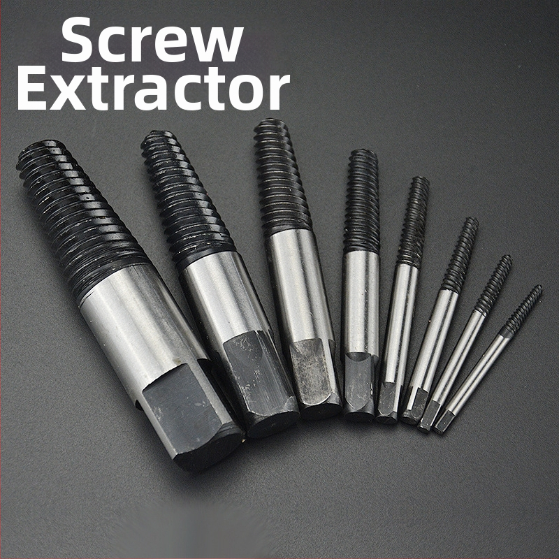 Set za vađenje slomljenih vijaka, karbonska čelika, kućna uporaba, 5/6/8 dijelova, Screw Extractor serija.