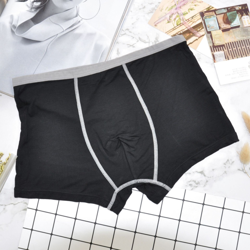 Modal férfi boxeralsó, lélegző, U-formájú zsebbel, középmagasságú, kötött anyag