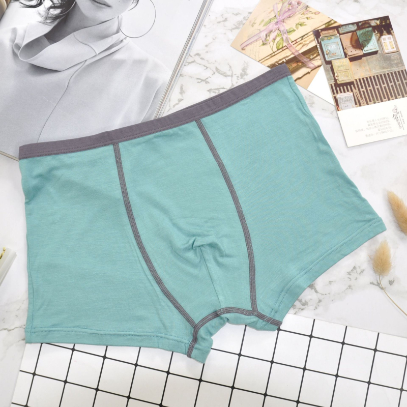 Modal férfi boxeralsó, lélegző, U-formájú zsebbel, középmagasságú, kötött anyag