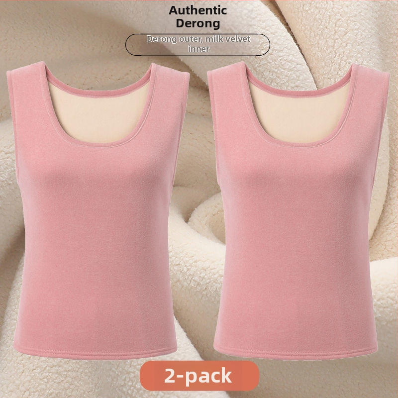 Női varrat nélküli mellény Derong akrilból, kerek nyakú, téli, közepes vastagságú 141–160 g/m²
