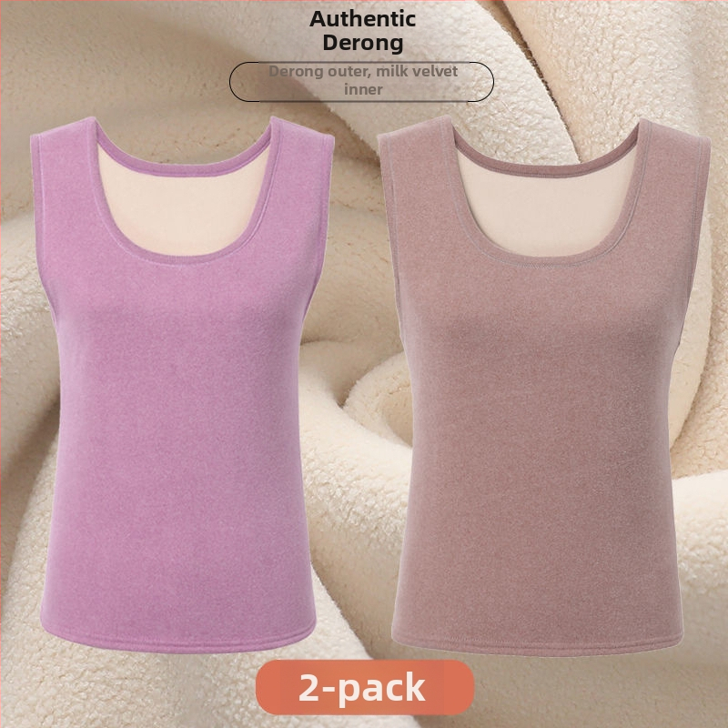 Női varrat nélküli mellény Derong akrilból, kerek nyakú, téli, közepes vastagságú 141–160 g/m²