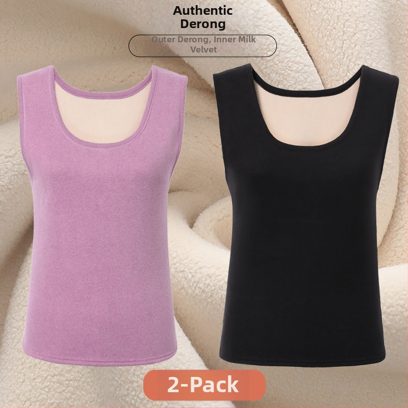 Női varrat nélküli mellény Derong akrilból, kerek nyakú, téli, közepes vastagságú 141–160 g/m²